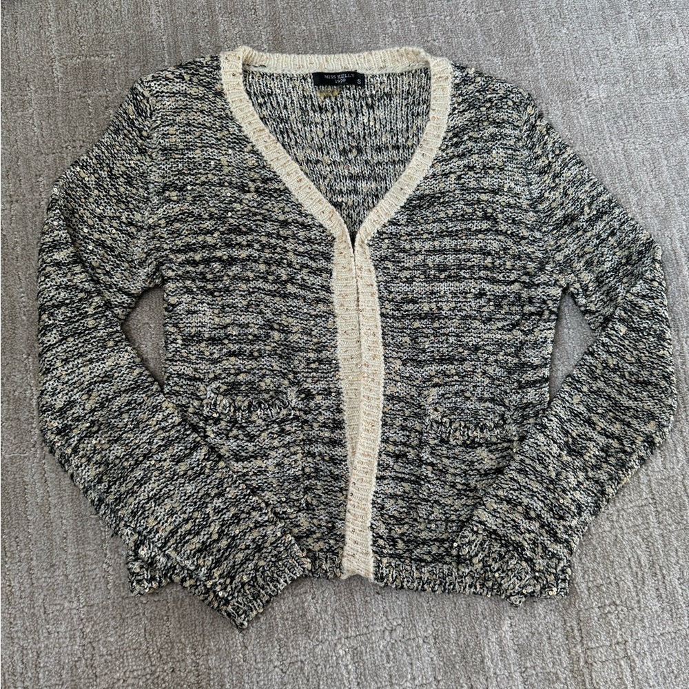 Sequin knit cardigan size s